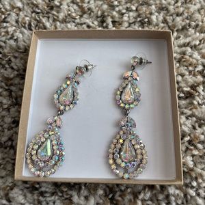 swarovski teardrop pageant earrings